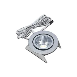 LED Indbygningslampe Dynamic SR 68-LED til BAP, IP44, LED-24, 6.5W 2700-5000K 420lm 40°, CRi >90, svingbar, Chrom matt