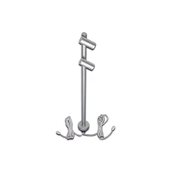 LED Duo Spot for object lighting, height stepless to 30cm, 24V DC, CRi >90, rotatable/ swivelling, 2x 1.5W 3000K 38°, alu