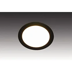 LED Overfladelys Indbygningslampe FAR 68-LED, IP44, rund, LED-24 forbindelse, CRi >90, 3000K 270lm 110°, sort