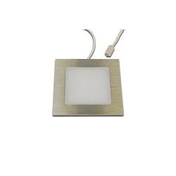 Recessed LED area light luminaire FAR 68-LED, IP44, angular, LED24 connection, CRi>90, 2700K 270lm 110°, inox