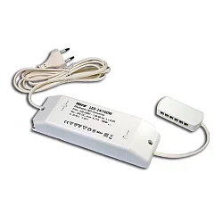 Transformer LED 24/100W Mains connection cable, 200cm with Europlug, 12-fold distributor
