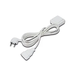 Overflade kontakt SAQ firkantet 6 x 6cm, IP20. 220-240V, maks. 2.5A, med 200cm Eurostik + 200cm Eurokobling, hvid