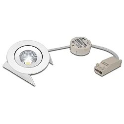 LED Recessed spot SR 68-LED, Set (incl. transformer), IP44, 230/350/700mA, CRi >90, dimmable, 7.5W 2700K 800lm 30°, white