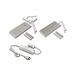 Sæt af 2 LED L-Pad 7.5W 4000K, med IR-dæmper + LED Transformer 24/15W/30W, hvid