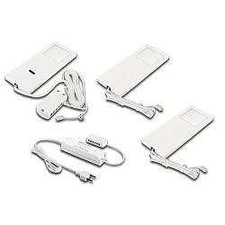 Sæt af 3 LED Skab armatur LED Slim-Pad F, IP20, med IR dæmper + Transformer LED-24 / 30W, 5W 3000K, hvid