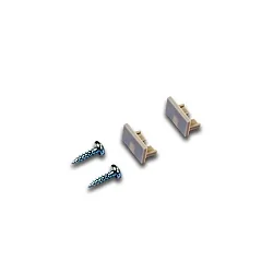 Sæt af 2 Endekappe til LED Overflade profil, 15/8mm, med fastgørelsesskruer, anodiseret aluminium