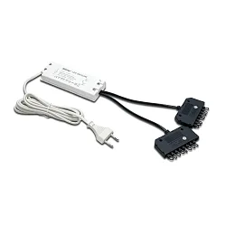 Transformer LED 350/2x9W connection cable 200cm, with Europlug, 2x9-fold distributor + 8 short circuit  plug