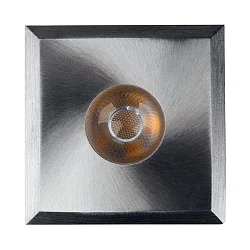 LED Indbygningsspot AUSTIN, børstet Aluminium, 6W, varm hvid, firkantet