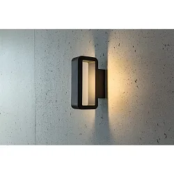 LED Væglampe JUNO Udendørslampe, 6W, 120°, 3000K, 280lm, IP54, antracit