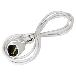 Jorden kontakt forlængelse, H05VV-F3G1,5mm², med børnesikring, hvid