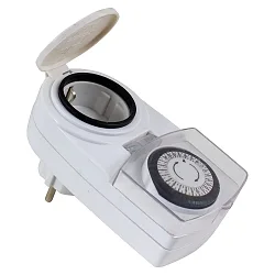 Elektromekanisk timer 24 timer, IP44, hvid