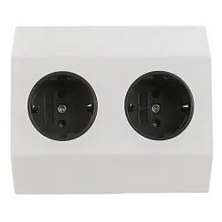 Beskyttende kontakt socket SALERNO, 2 gange, 250V, maks. 3500W