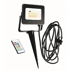 LED Projektører KINGSTON, 15W,  RGB + CCT, 1250lm, IP44, antracit