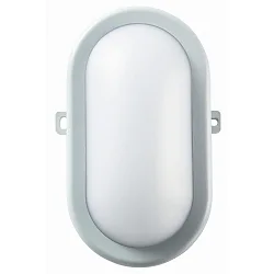 LED Væg-/ Loftlampe BODRUM, oval, 10W, 4000K, 700lm, lysegrå