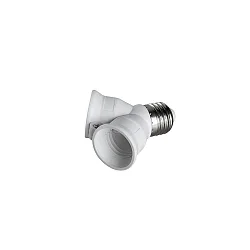 Lyskilde sokkel adapter kunststof  DUO E27 til 2 x E27 maks. 2 x 60W