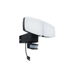 Solar spotlight DUPLEX dobbelt, med sensor, CCT Switch, justerbar IP54, sort 