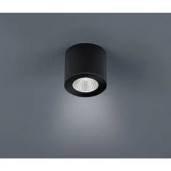 LED Loftlampe OSO LED Lampe til bad, rund, IP44, sort matt