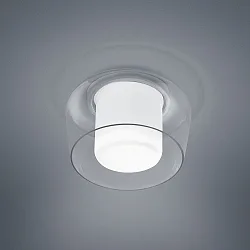 Loftlampe CANIO, E27, IP30, hvid matt / glas klar