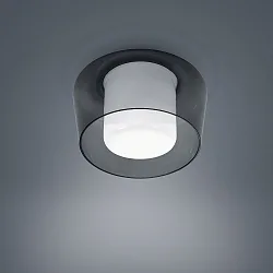 Loftlampe CANIO, E27, IP30, hvid matt / glas grå