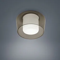 Loftlampe CANIO, E27, IP30, hvid matt / glas amber