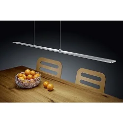 LED Pendant luminaire LEXX LED, IP30, nickel matt anodised - chrome