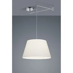 Pendant luminaire CERTO 1, E27, IP20, chrome / white