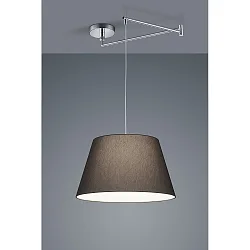 Pendant luminaire CERTO 1, E27, IP20, chrome / anthracite