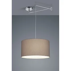 Pendant luminaire CERTO 2, E27, IP20, chrome / mocca