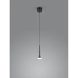 Pendel FLUTE 1-flamme IP20, satin, sort chrom dæmpbar