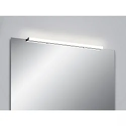 Spejllampe LADO-S 90 mittelgroß, omskiftelig, smal, med diffuser IP44, chrom, hvid 