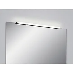 Spejllampe LADO-S 90 mittelgroß, omskiftelig, smal, med diffuser IP44, sort mat, hvid 