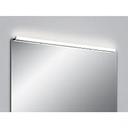 Spejllampe LADO-S 120 stor, omskiftelig, smal, med diffuser IP44, chrom, hvid 