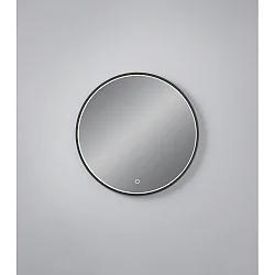 Spejl med belysning VIDO Ø 60CM tunable white, direkte IP44, sort 