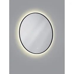Spejl med belysning VIDO Ø 70CM tunable white, indirekte IP44, sort 