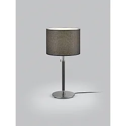 Bordlampe OPPO med skærm, med træk-koblingskæde E27 IP20, sort mat, sort chrom 
