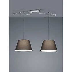 Pendant luminaire CERTO 1, 2 flames, E27, IP20, chrome / anthracite