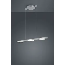 LED Pendant luminaire POLE LED, 3 flames, IP20, nickel matt anodised