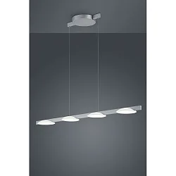 LED Pendant luminaire POLE LED, 4 flames, IP20, nickel matt anodised