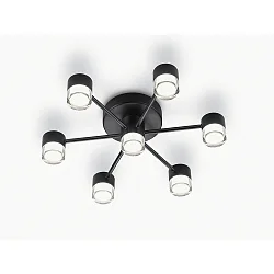 Loftlampe KALA 7-flammer, stiv IP20, sort mat dæmpbar