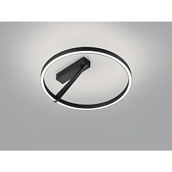 Loftlampe ELARA ringform IP20, sort mat dæmpbar