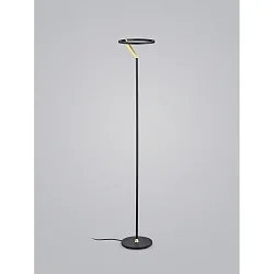 floor lamp ELARA with cord dimmer, ring shape IP20, gold, black matt dimmable