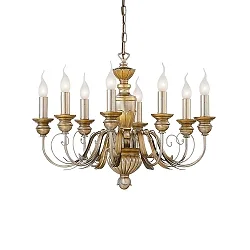 Lysekrone DORA SP8, 8-flammer, E14, Antik guld