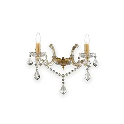 Wall luminaire FLORIAN AP2, 2 flames, E14, gold