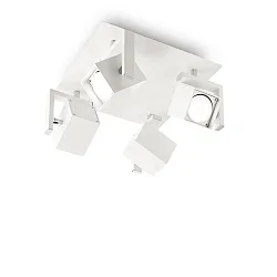 Væg- og Loftlampe MOUSE SQUARE 4-flammer, svingbar, drejelig GU10 IP20, hvid