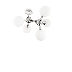 Loftlampe NODI BIANCO PL5, 5-flammer, E14, chrom