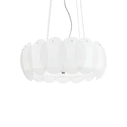 Pendant luminaire OVALINO SP8, 8 flames, E27, white