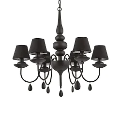 Lysekrone BLANCHE SP6, 6-flammer, E14, sort
