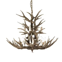 Lysekrone CHALET SP12, 12-flammer, E14, beige