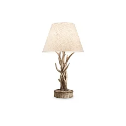 Bordlampe CHALET E27 IP20, chintz, træ