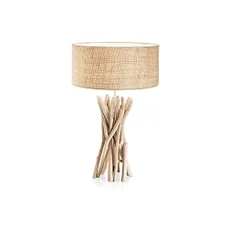 Bordlampe DRIFTWOOD 1-flamme, med skærm E27 IP20, canvas, træ
